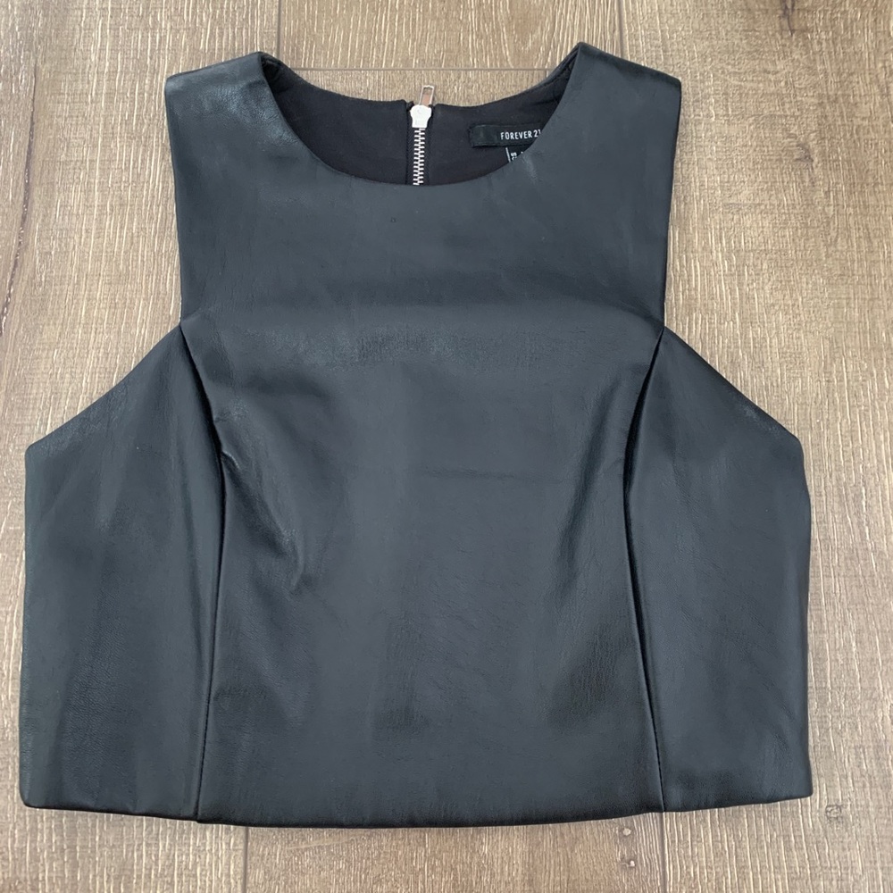 Forever 21 Leather Crop Top